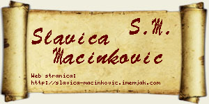 Slavica Mačinković vizit kartica